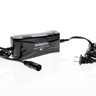 Duracell Ultra 24V 2 Amp Automatic AGM SLA Wheelchair Charger with 3-Pin Connector