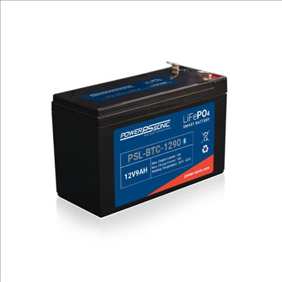 Power Sonic 12.8V 9AH Bluetooth Lithium Deep Cycle Battery F2 Terminals