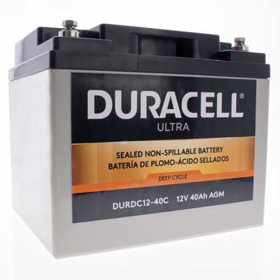Duracell Ultra 12V 40Ah Deep Cycle AGM SLA Battery M6 Terminals