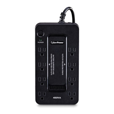 CyberPower 450VA 8-Outlet Battery Backup Surge Protector - Essential Home Office