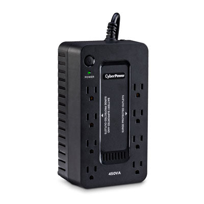 CyberPower 450VA 8-Outlet Battery Backup Surge Protector - Essential Home Office