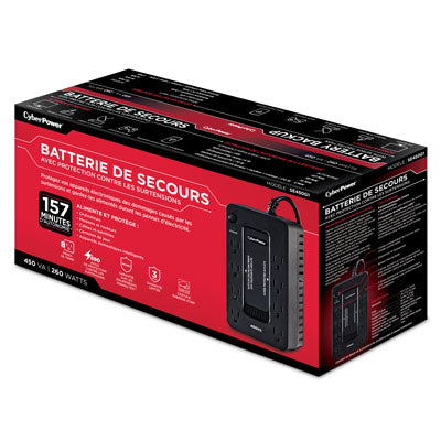 CyberPower 450VA 8-Outlet Battery Backup Surge Protector - Essential Home Office