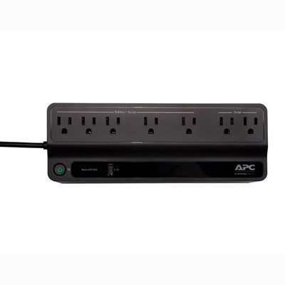 Compact APC Back-UPS 650VA Battery Backup Surge Protector with Smart USB Charging