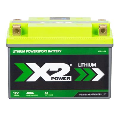 X2Power X2P14 400A Pulse Cranking Lithium Powersport Battery - Lightweight, Fast Charging