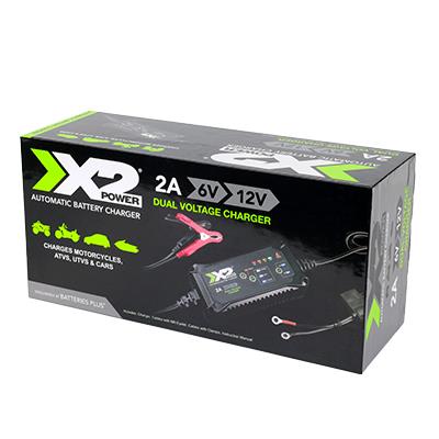 X2Power 2A 6V/12V Automatic Smart Charger & Maintainer for Powersport Batteries