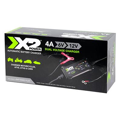 X2Power 4A 6V/12V Automatic Smart Battery Charger Maintainer for Vehicles & Powersports
