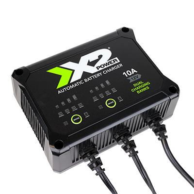 X2Power Dual Bank 12V 10A Marine Charger & Maintainer for Auto & Heavy Duty Batteries