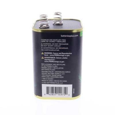 Batteries Plus 6V Alkaline Lantern Battery with Spring Terminals for High-Drain Devices