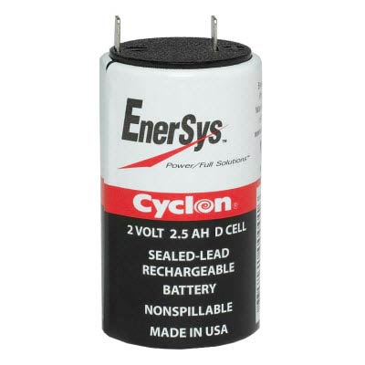 EnerSys Cyclon 2V 2.5AH AGM D Cell SLA Battery - Leakproof, Long-Life