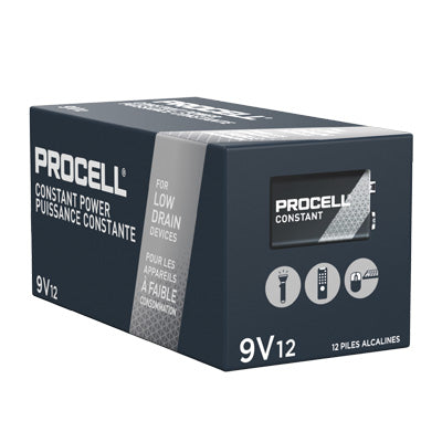 Duracell Constant ProCell 9V Alkaline Batteries - 12 Pack for Professional Devices