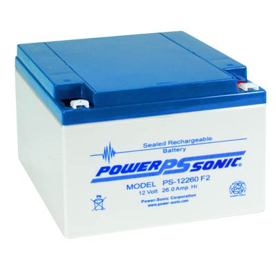 Power Sonic 12V 26AH AGM Sealed Lead Acid Battery with F2 Terminals