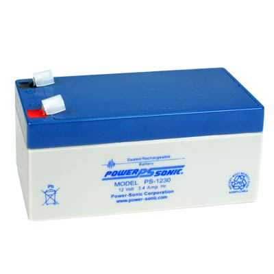 Power Sonic 12V 3.4AH AGM SLA Battery F1 Terminals Spill-Proof Durable