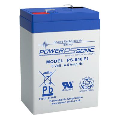 Power Sonic 6V 4.5AH AGM SLA Battery F1 Terminals Spill-Proof Emergency Lighting