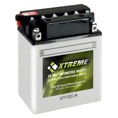 Xtreme High-Performance 12C-A 12V 165CCA Flooded Powersport Battery for ATVs Motorcycles