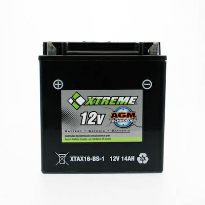 Xtreme High-Performance 12V 230CCA AGM Powersport Battery for Motorcycles ATVs