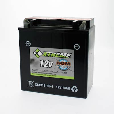 Xtreme 16-BS-1 12V 230CCA AGM Powersport Battery for Motorcycles ATVs