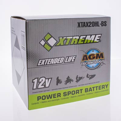 Xtreme 20HL-BS 12V 310CCA AGM Powersport Battery for Motorcycles ATVs