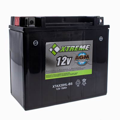 Xtreme 20HL-BS 12V 310CCA AGM Powersport Battery for Motorcycles ATVs