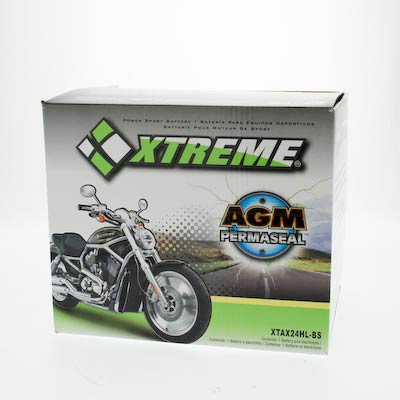 Xtreme 24HL-BS 12V 350CCA AGM Powersport Battery for Motorcycles ATVs Snowmobiles