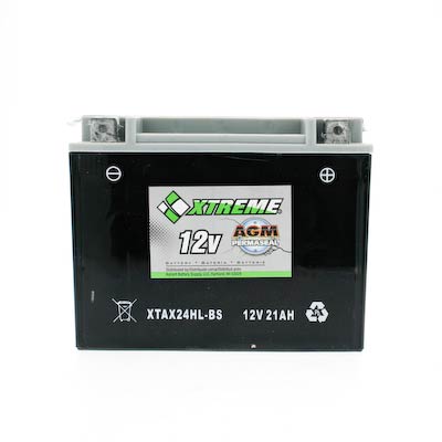 Xtreme 24HL-BS 12V 350CCA AGM Powersport Battery: Spill-Proof, High-Performance, Durable