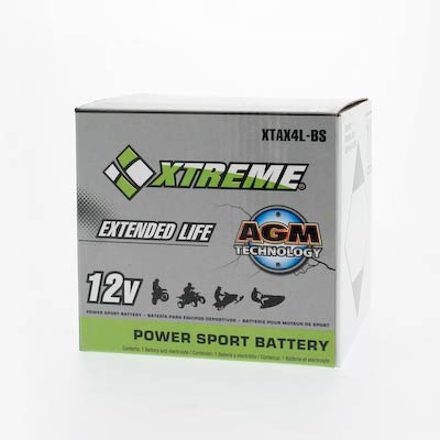 Xtreme 4L-BS 12V 50CCA AGM Powersport Battery for Motorcycle ATV Snowmobile