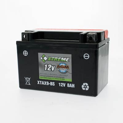 Xtreme 9-BS 12V AGM Powersport Battery - 120CCA, Spill-Proof, Maintenance-Free