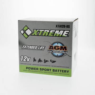 Xtreme 12B-BS 12V 175CCA AGM Powersport Battery: Spill-Proof, Vibration Resistant
