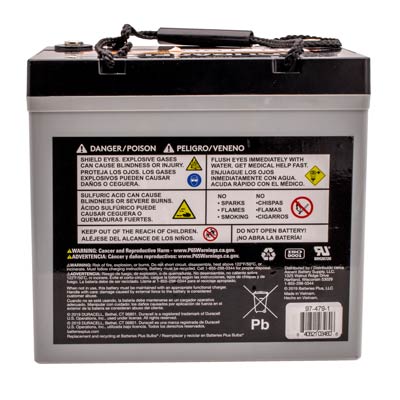 Duracell Ultra 12V 55AH Deep Cycle AGM SLA Medical Cart Battery
