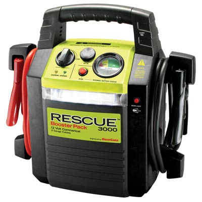 Quick Cable Rescue 1500 Peak Amp Portable 12V Jump Starter Work Light