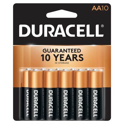 Duracell Coppertop 1.5V AA LR6 Alkaline Batteries - Long-Lasting 10 Pack
