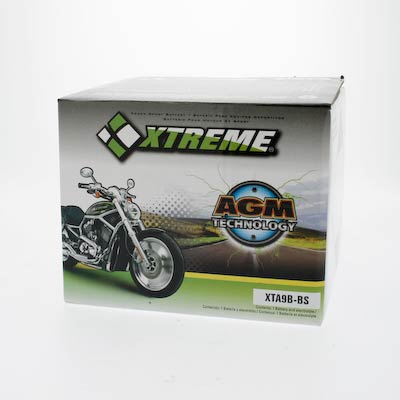 Xtreme 9B-BS 12V 110CCA AGM Powersport Battery for Motorcycles ATVs Snowmobiles