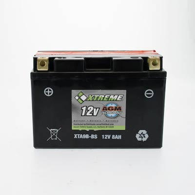 Xtreme 9B-BS 12V 110CCA AGM Powersport Battery for Motorcycles ATVs Snowmobiles