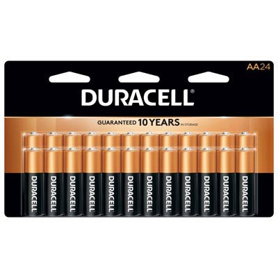 Duracell Coppertop 1.5V AA Alkaline Battery 24-Pack for Essential Household Devices