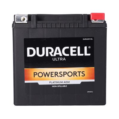 Duracell Ultra 14L-BS 12V 220CCA AGM Powersport Battery for Motorcycle ATV