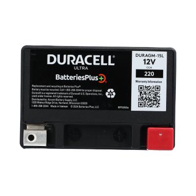 Duracell Ultra 14AHL-BS 12V 220CCA AGM Powersport Battery: Durable, Maintenance-Free, Spill-Proof
