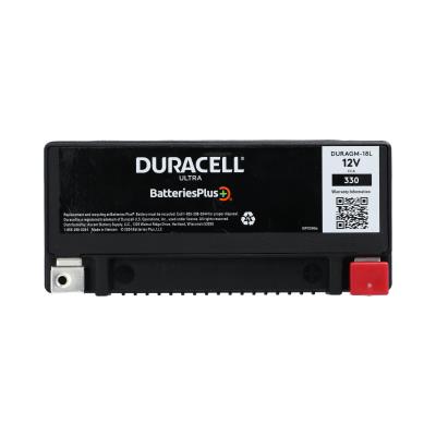Duracell Ultra 18L-BS Powersport Battery: 12V, 330CCA AGM, Spill-Proof Design