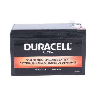 Reliable Duracell Ultra 12V 12Ah AGM Sealed Lead Acid Battery F1 Terminals