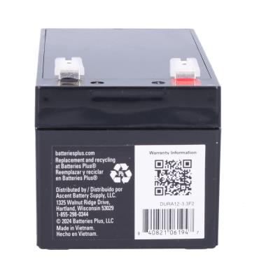 Duracell Ultra 12V 3.3AH General Purpose AGM Sealed Lead Acid Battery F2 Terminals