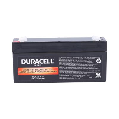 Duracell Ultra 6V 3.3AH AGM Sealed Lead Acid Battery with F1 Terminals