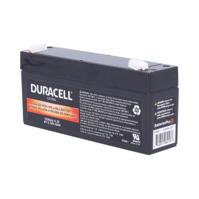 Duracell Ultra 6V 3.3AH AGM Sealed Lead Acid Battery with F1 Terminals