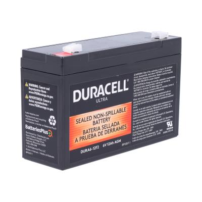 Duracell Ultra 6V 12AH AGM SLA Battery F2 Terminals Emergency Backup