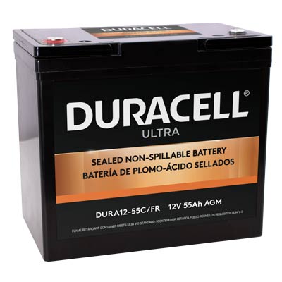 Duracell Ultra 12V 55AH AGM Sealed Lead Acid Battery M6 Insert Terminals