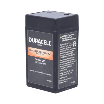 Duracell Ultra 6V 2Ah AGM Sealed Lead Acid Battery Side Tab Terminals