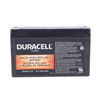 Duracell Ultra 6V 7.2AH AGM Sealed Lead Acid Battery F1 Terminals