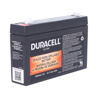 Duracell Ultra 6V 7.2AH AGM Sealed Lead Acid Battery F1 Terminals