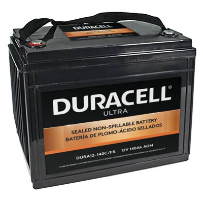 Duracell Ultra 12V 140AH AGM Sealed Lead Acid Battery M6 Insert Terminals