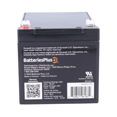 Dependable Duracell Ultra 12V 14Ah AGM SLA Battery with F2 Terminals