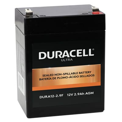 Duracell Ultra 12V 2.9AH AGM Sealed Lead Acid Battery with F1 Terminals UPS