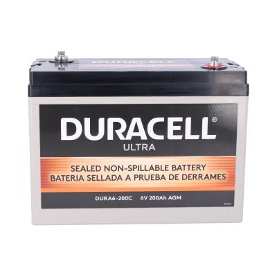 Duracell Ultra 6V 200AH AGM Sealed Lead Acid Battery M6 Terminals