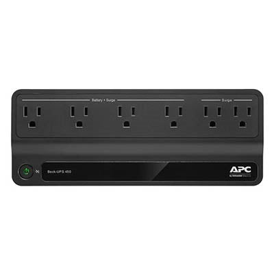 APC BN450M 450VA 6-Outlet UPS Battery Backup Surge Protector for Electronics